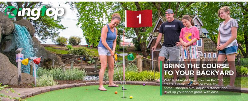 KINGTOP 6ft Golf Flagstick Pro, Portable Five-Section Design for Backyard Practice Putting Green, Driving Range, Golf Pin Flag Hole Cup Set, Gift Idea