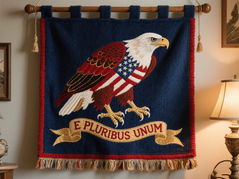 🔥Last Day 49% OFF - 🔴🔵⚪250th Anniversary Embroidered Eagle Tapestry🦅
