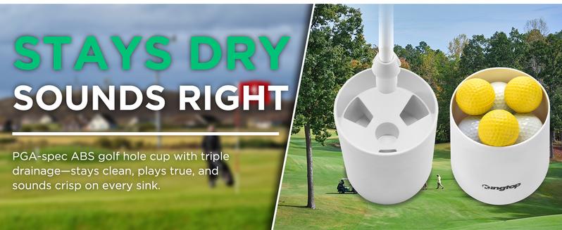 KINGTOP 6ft Golf Flagstick Pro, Portable Five-Section Design for Backyard Practice Putting Green, Driving Range, Golf Pin Flag Hole Cup Set, Gift Idea