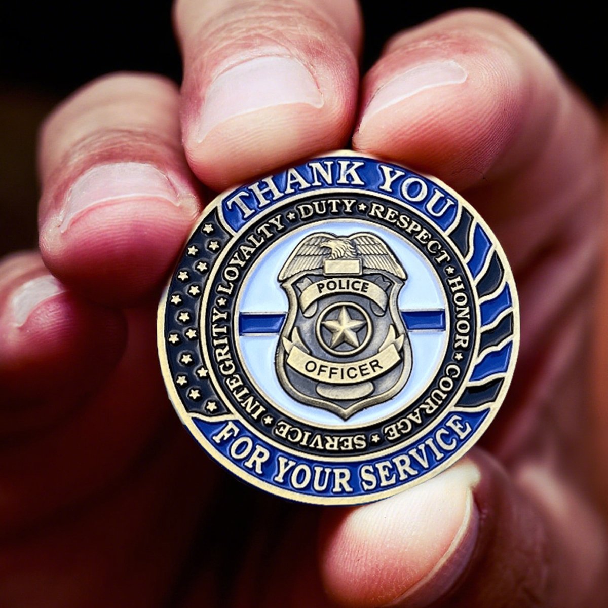 Honor Their Service: "God Bless the Police" Commemorative Thank You Coins