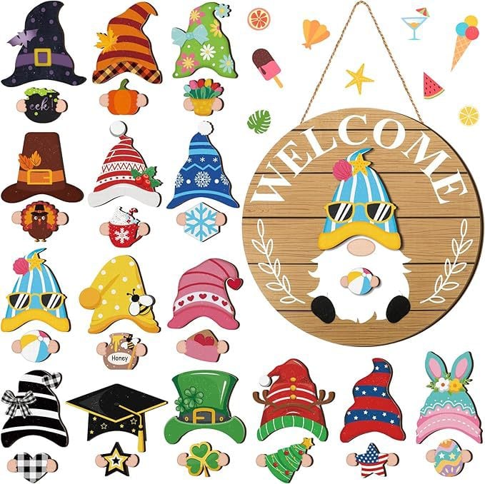 🎨 Interchangeable Gnome Welcome Sign 💖