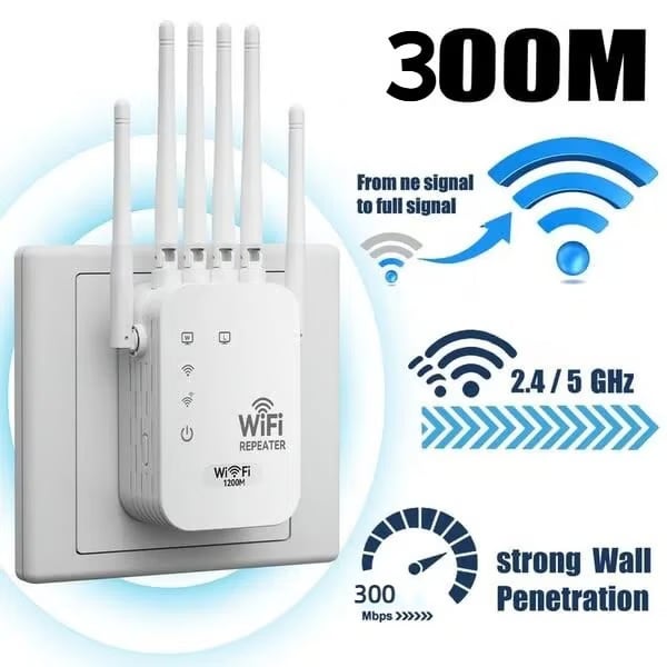🔥LAST DAY 49% OFF- 📶WiFi Extender 6-Antenna Strong Signal🚀⚡