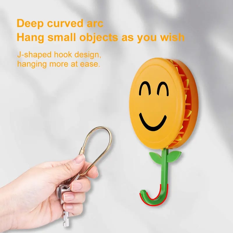 Smiling Sunflower Wall Hook – Easy Wall Storage Hack for Key