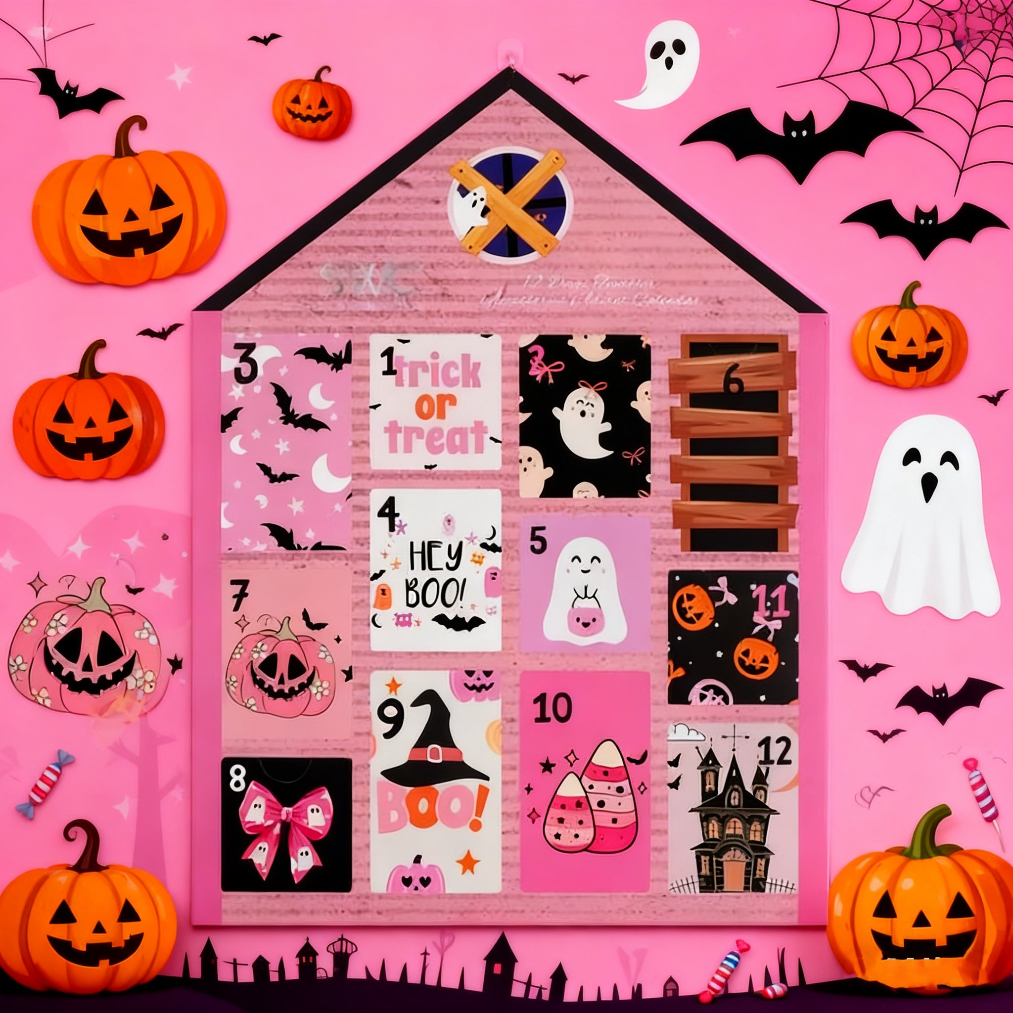 🎀Halloween Pink 12pc Water Bottle Accessory Advent Calendar