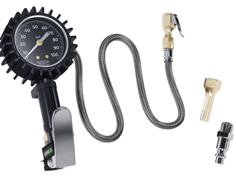 Rhino USA 100PSI Analog Tire Inflator Gauge