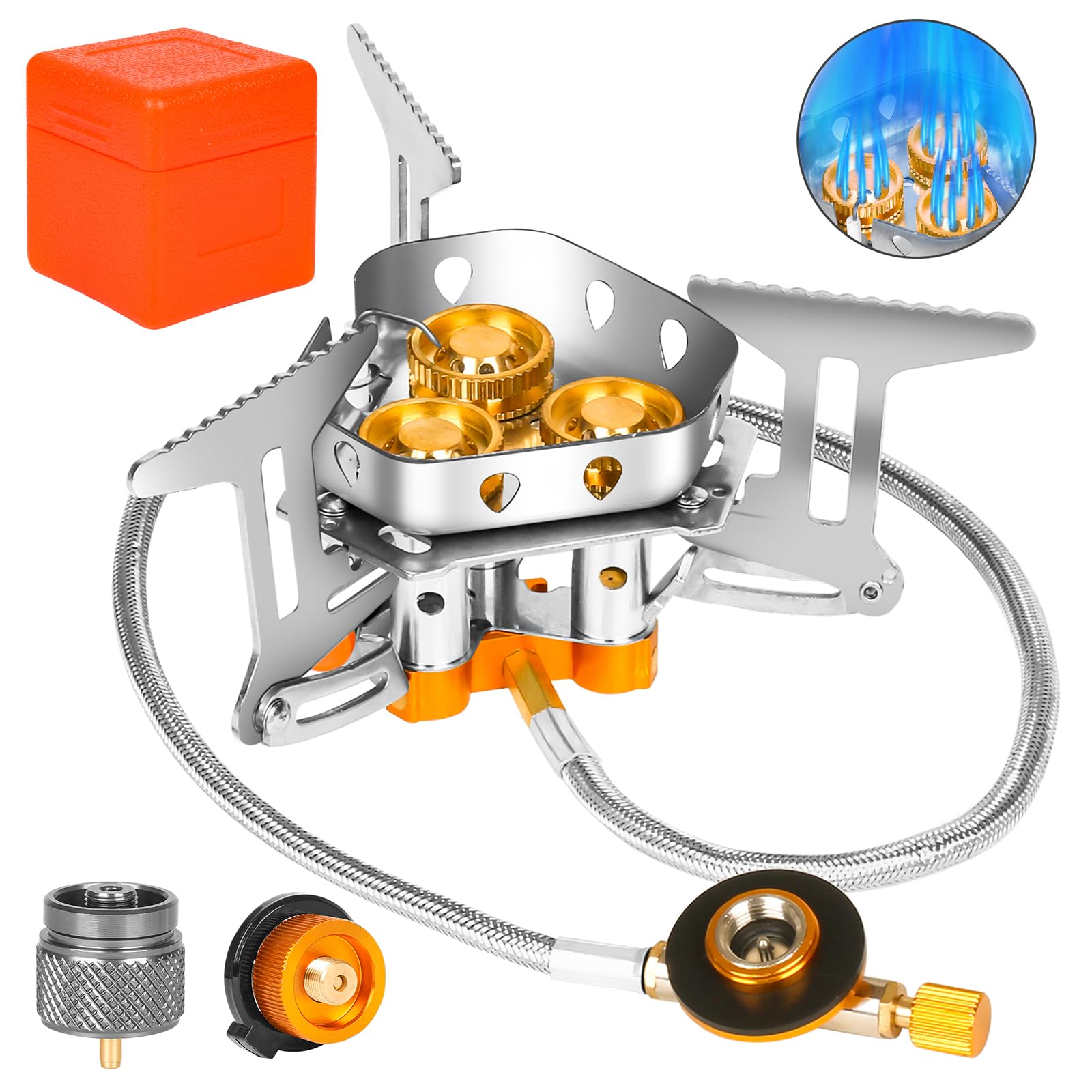 🔥LAST DAY 57% OFF🌟9900W/12800W Windproof Camping Stove, Camping Gas Stove with Piezo Ignition