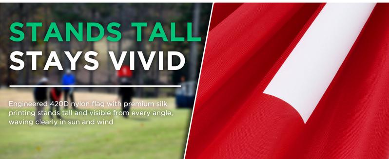 KINGTOP 6ft Golf Flagstick Pro, Portable Five-Section Design for Backyard Practice Putting Green, Driving Range, Golf Pin Flag Hole Cup Set, Gift Idea