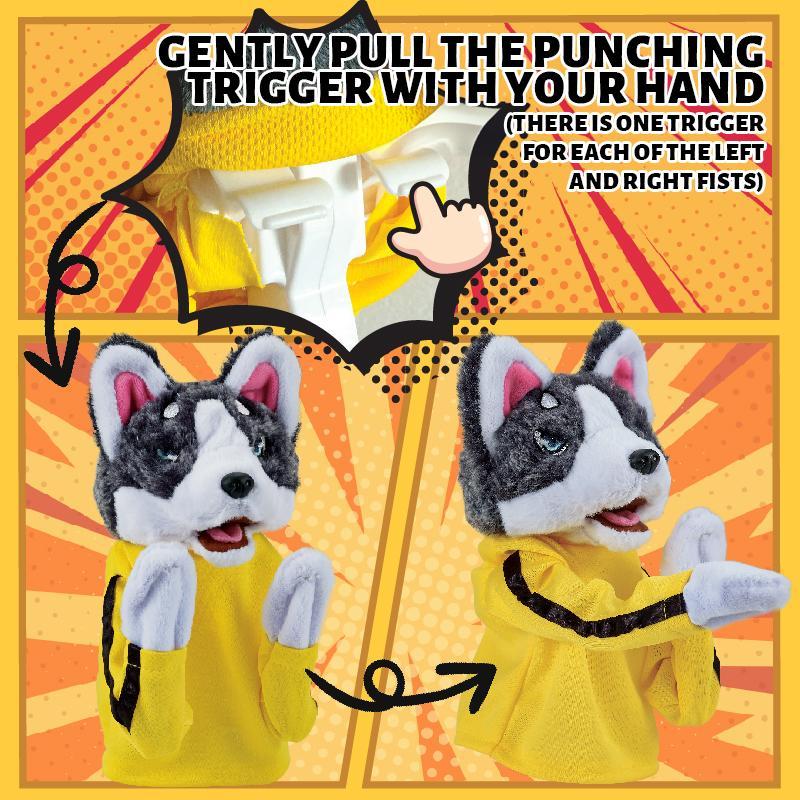 A-Da! Animal Boxing Interactive Hand Puppet for K Interaction ids - Boxing Husky Dog Plush Toy, Colorful Playful Interactive Plush Game Interaction