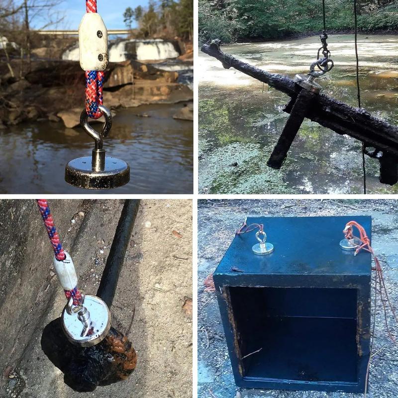 Product Introduction of Fishing Magnet, 240 LBS Pulling Force Heavy Duty  Rare Earth Magnet,  for Retrieving in River and Magnetic 16