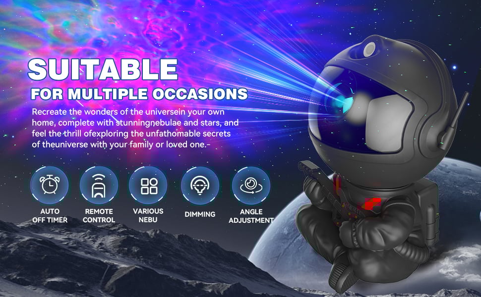 Galaxy Projector. Star Projector. Astronaut light projector. Night light projector